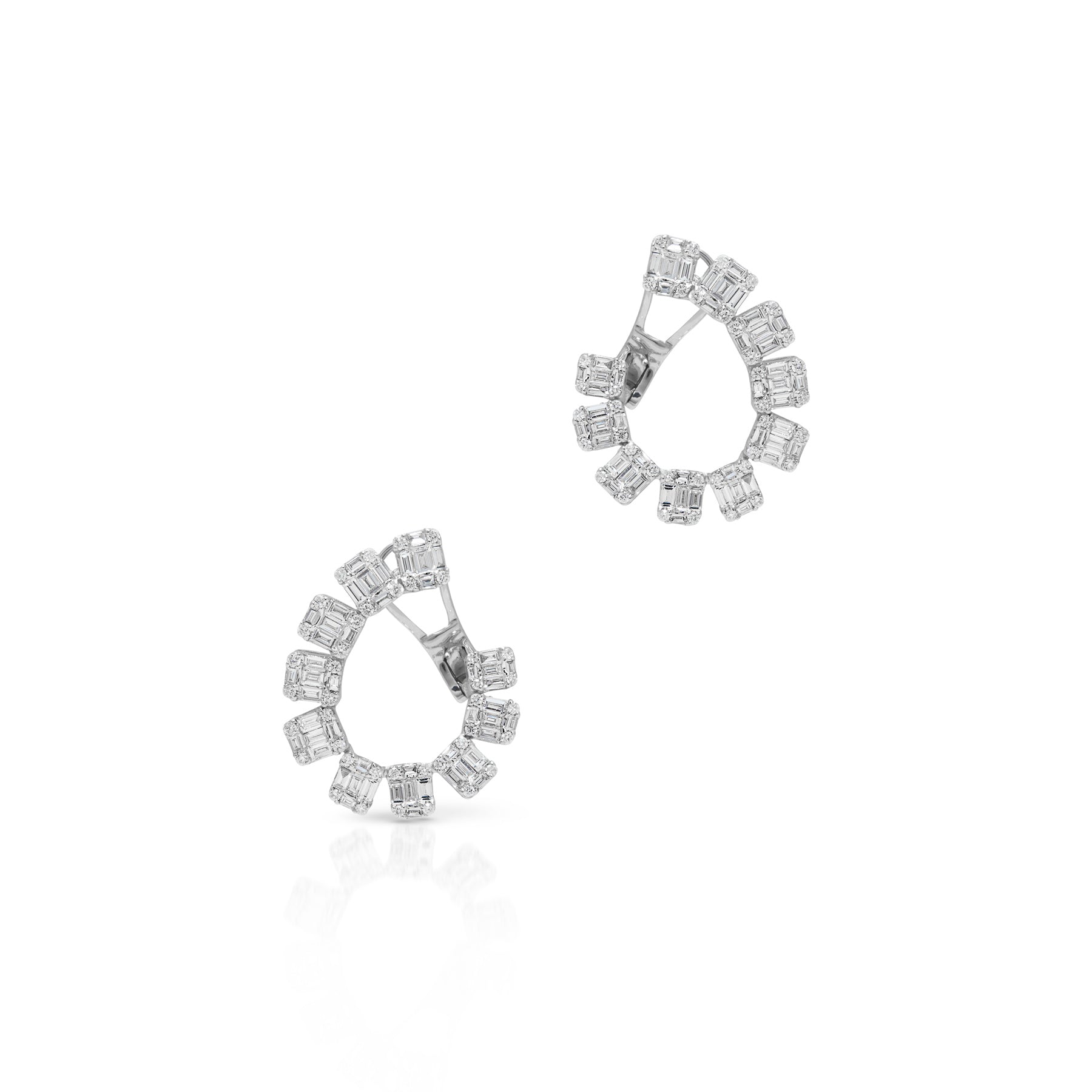 14KT White Gold Baguette Diamond Marceline Earrings