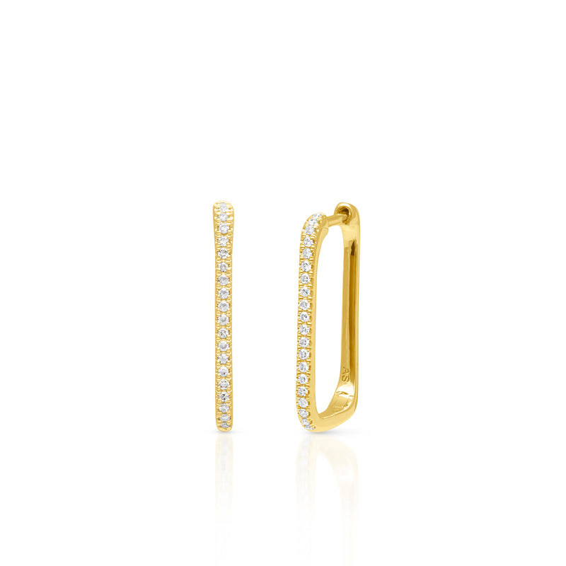 14KT Yellow Gold Diamond London Hoop Earrings