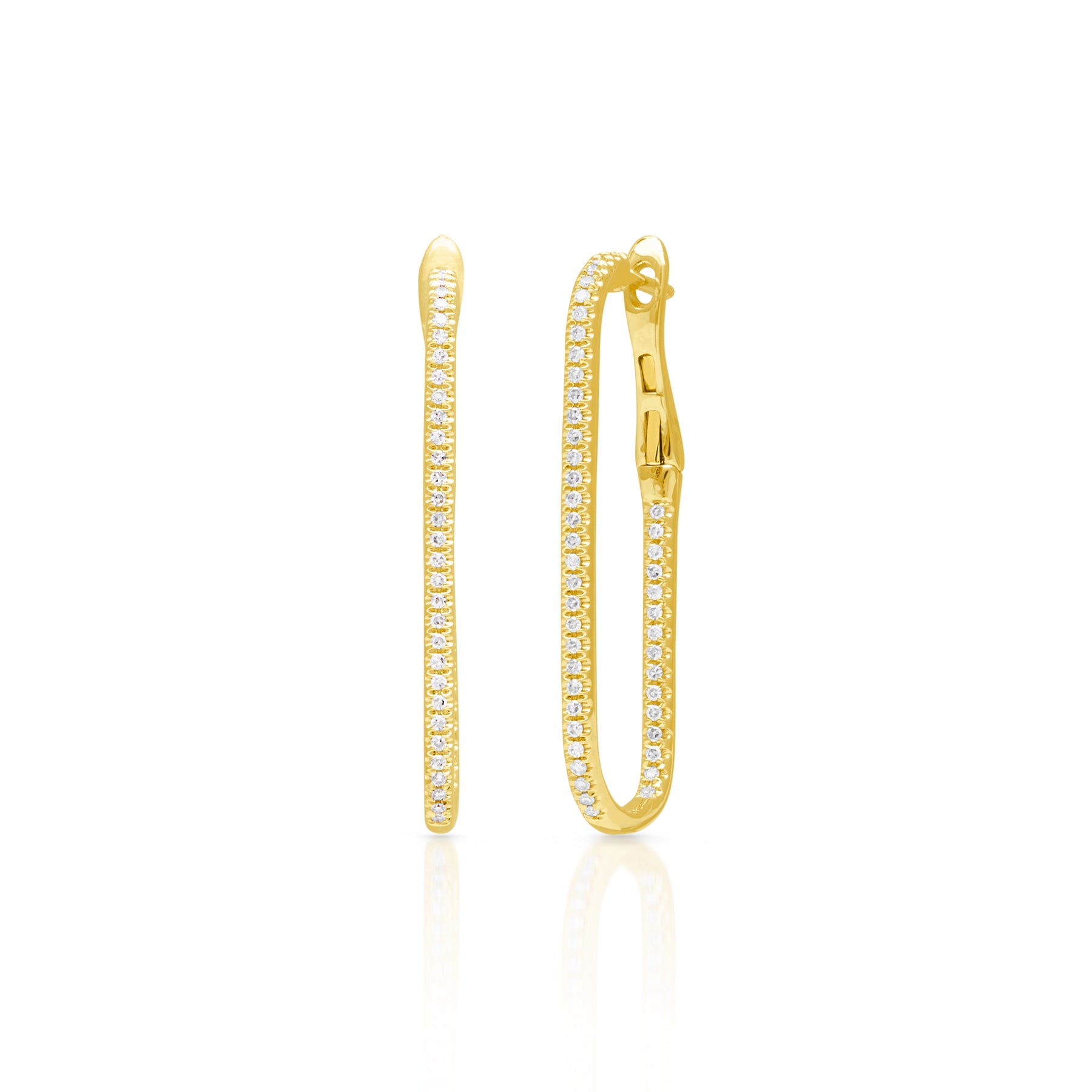 14KT Yellow Gold Diamond Luxe London Hoop Earrings