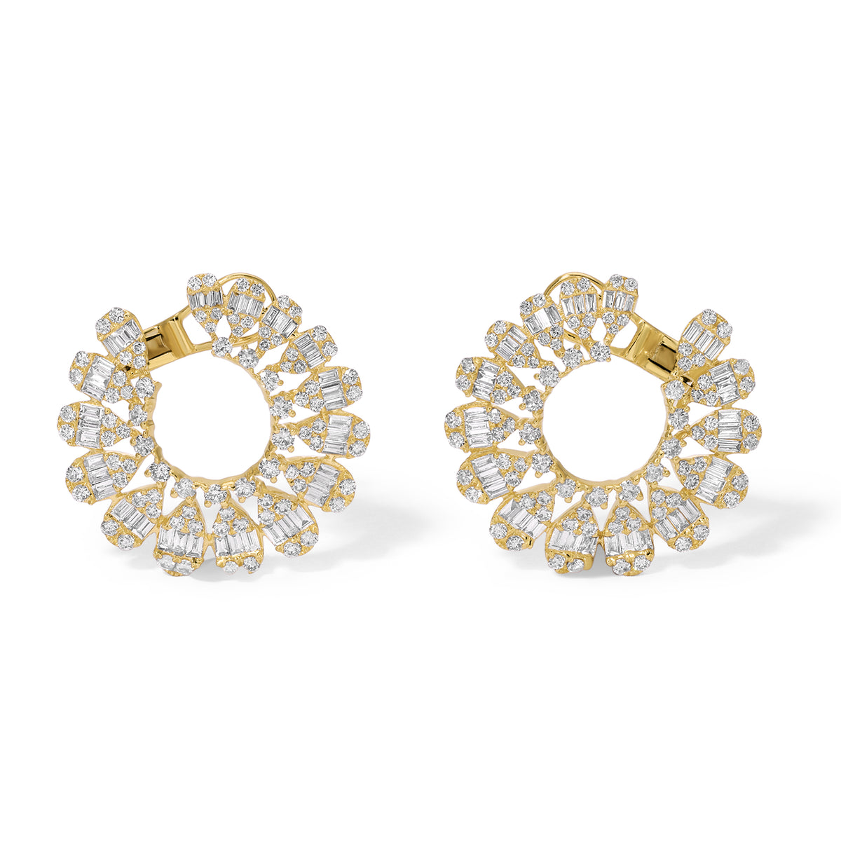 14KT Yellow Gold Baguette Diamond Adriana Earrings