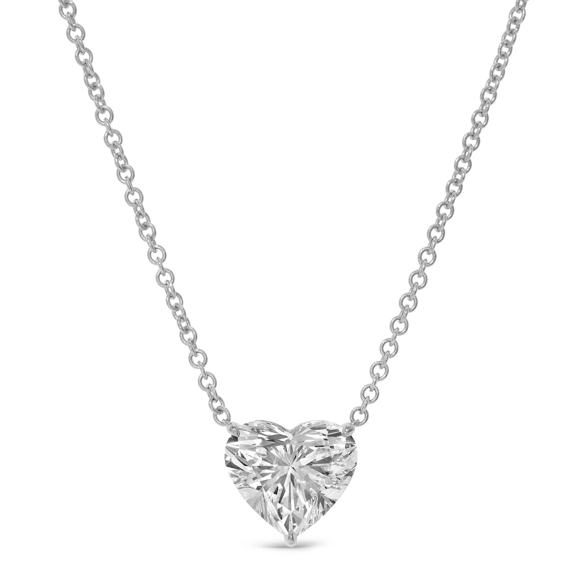 5.07ct Lab Grown Diamond Heart Necklace Set in 14KT White Gold