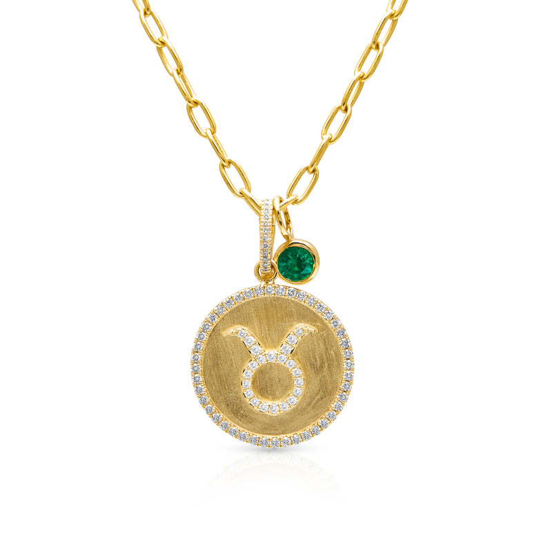 14KT Yellow Gold Emerald Bezel Charm