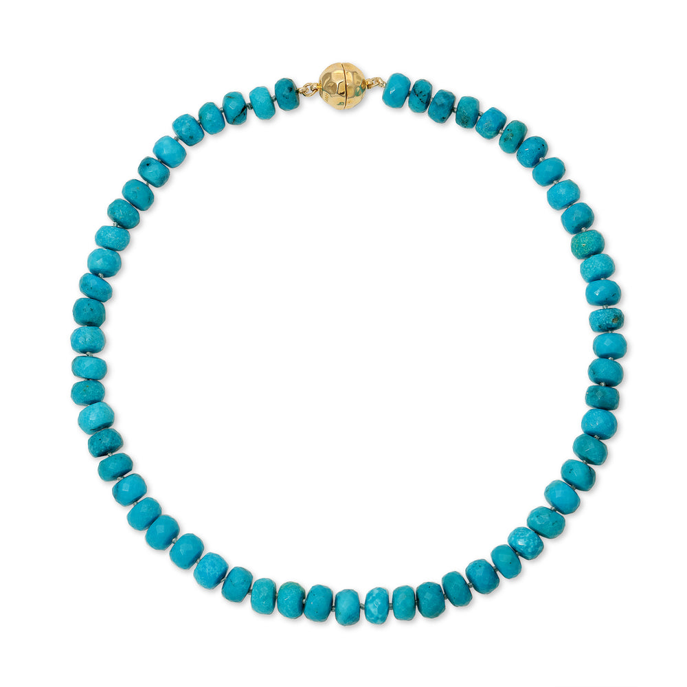 Faceted Turquoise Rondelle Necklace