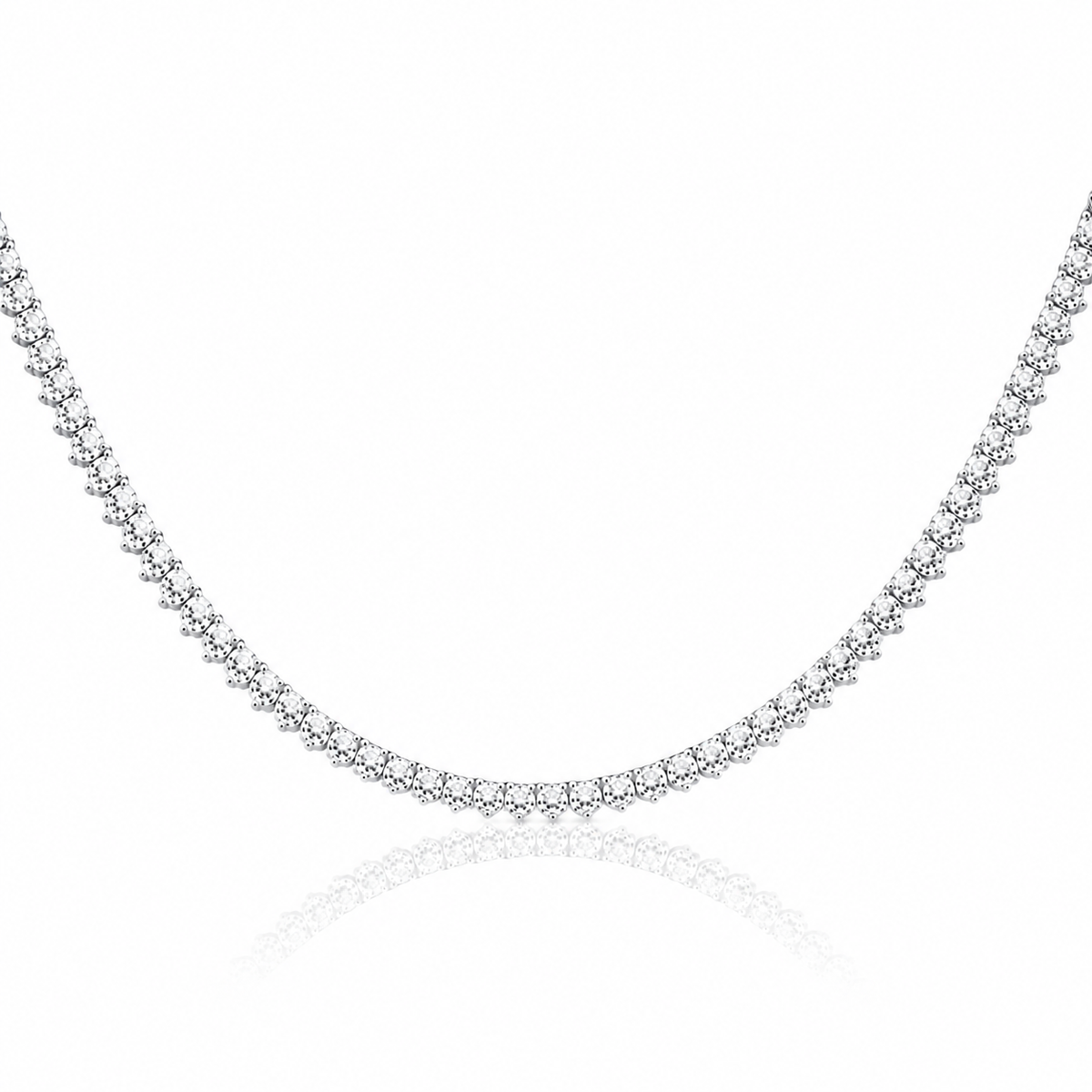 10.11ct Lab Grown Diamond Tennis Necklace Set in 14KT White Gold