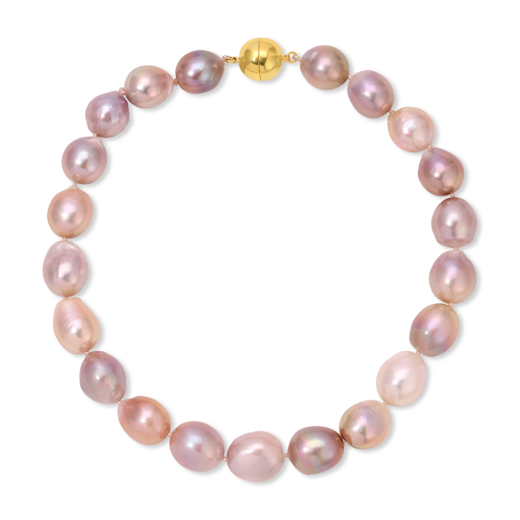 Elongated Pink Pearl Necklace