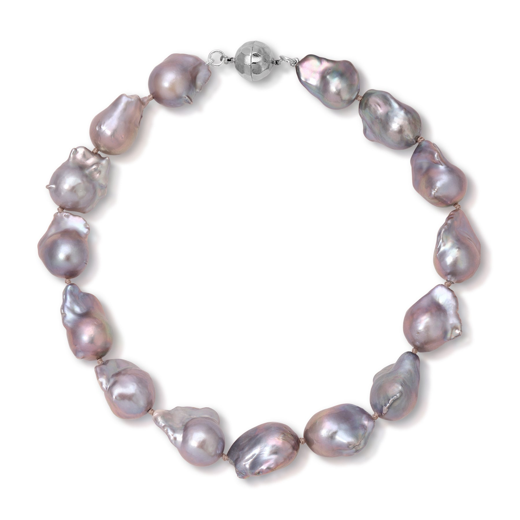Large Grey Baroque Freshwater Pearl Necklace