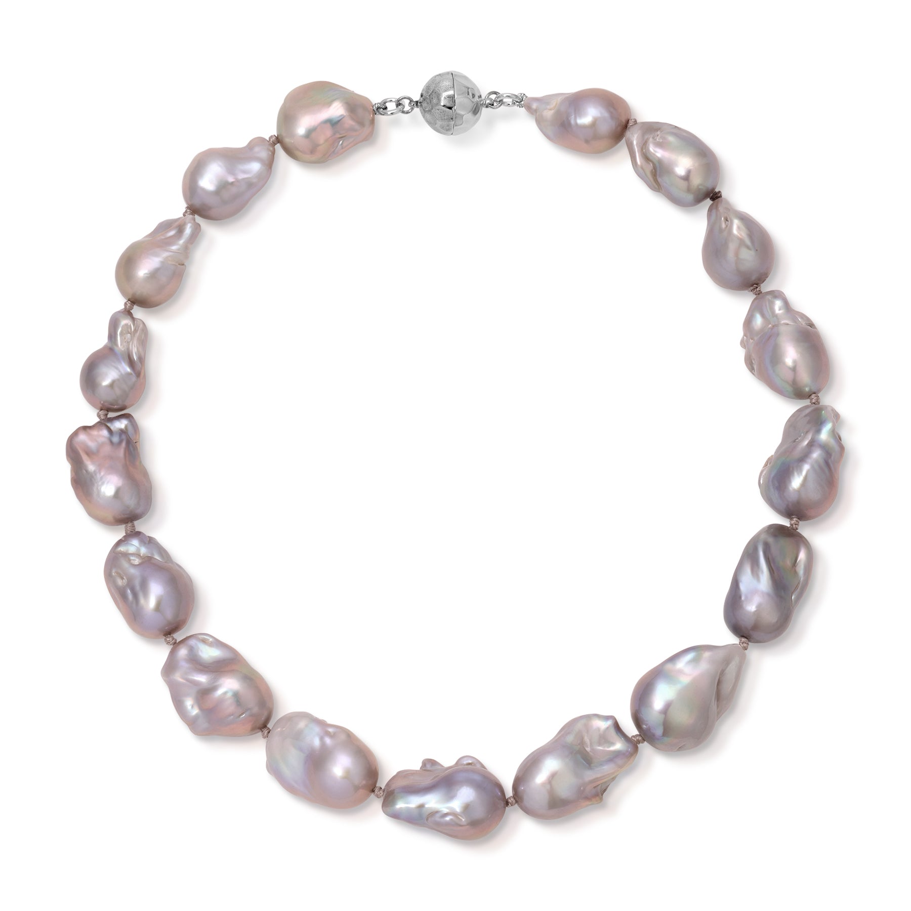 Large Grey Baroque Freshwater Pearl Necklace
