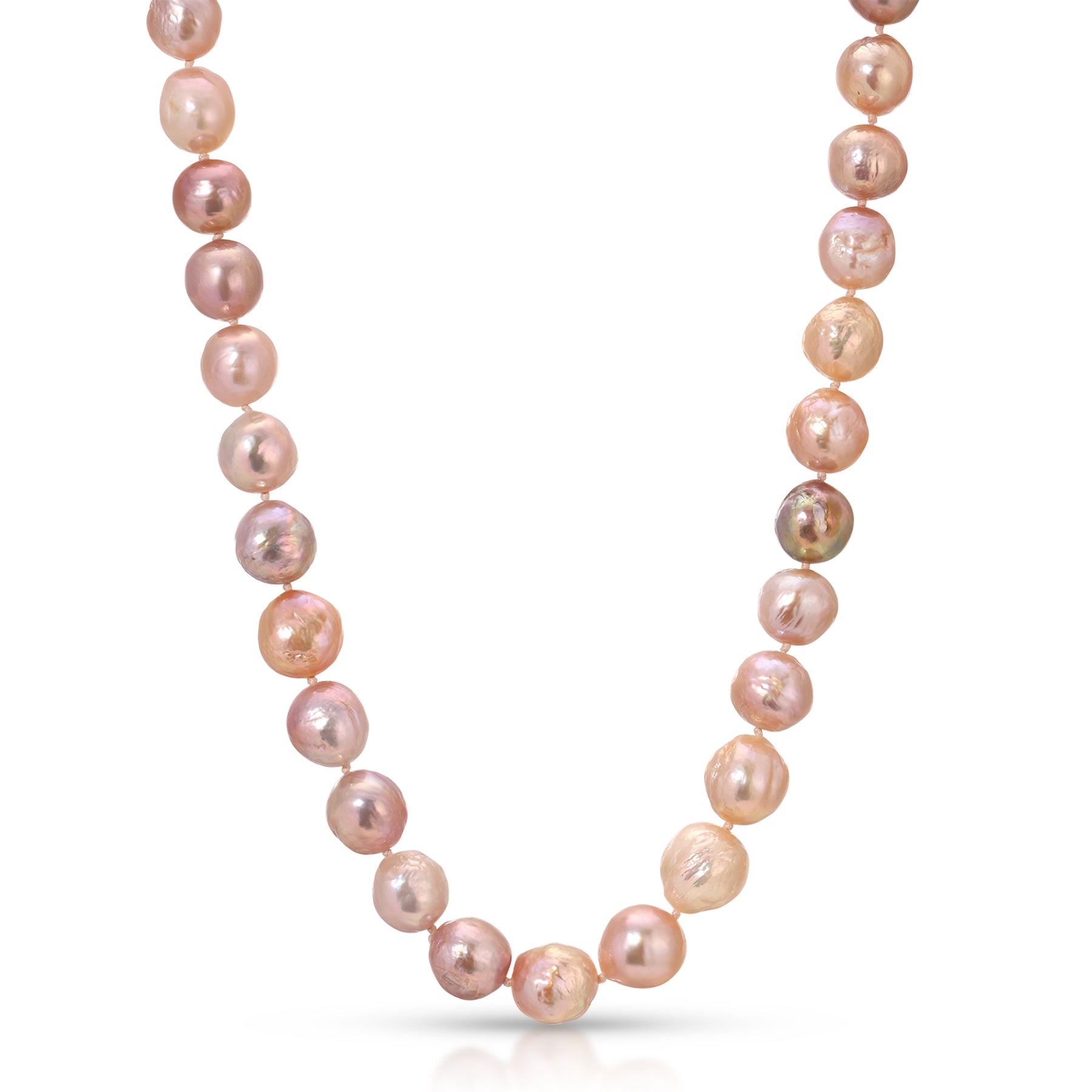 12mm Golden Pink Pearl Necklace