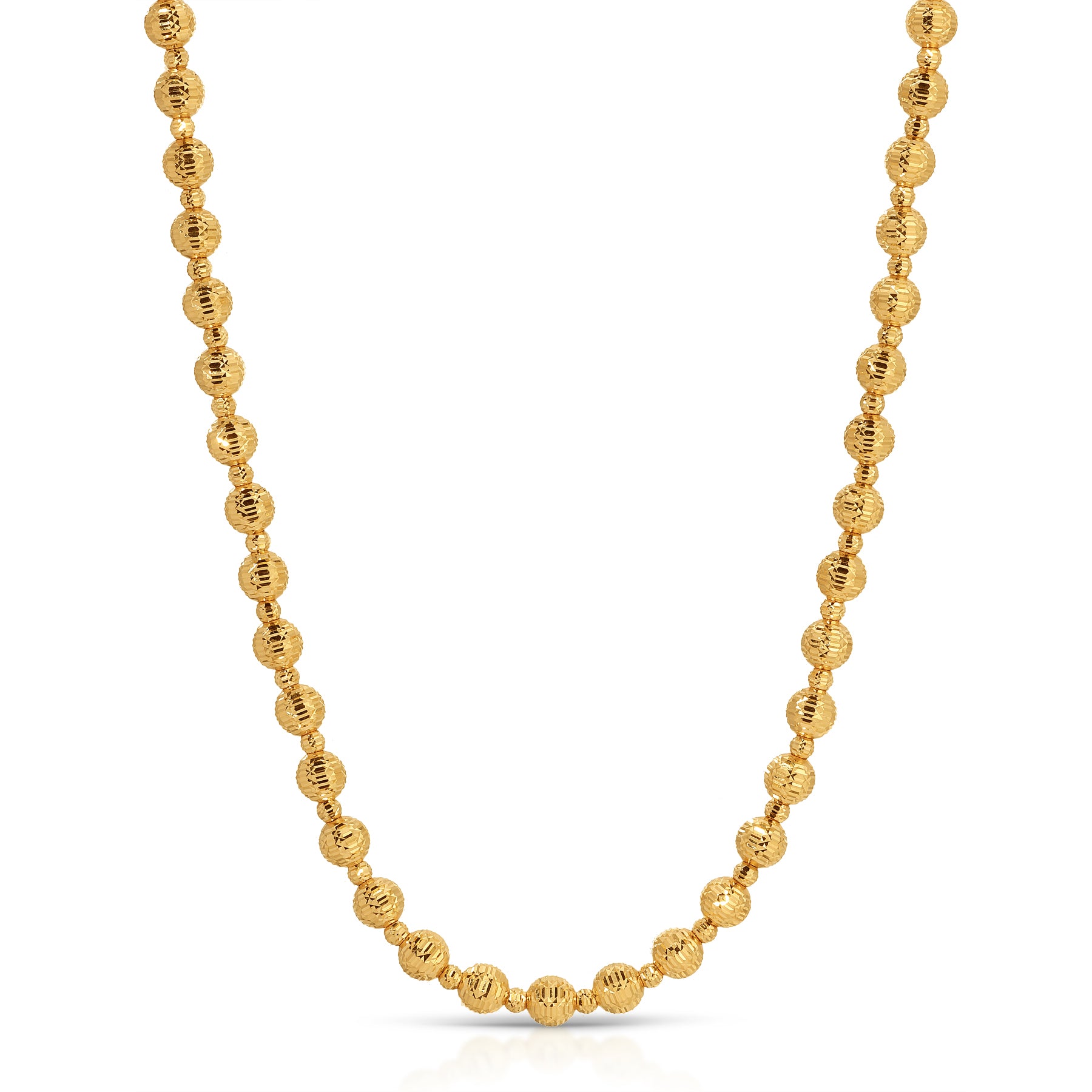 14KT Yellow Gold Jaclyn Faceted Ball Chain Link Necklace