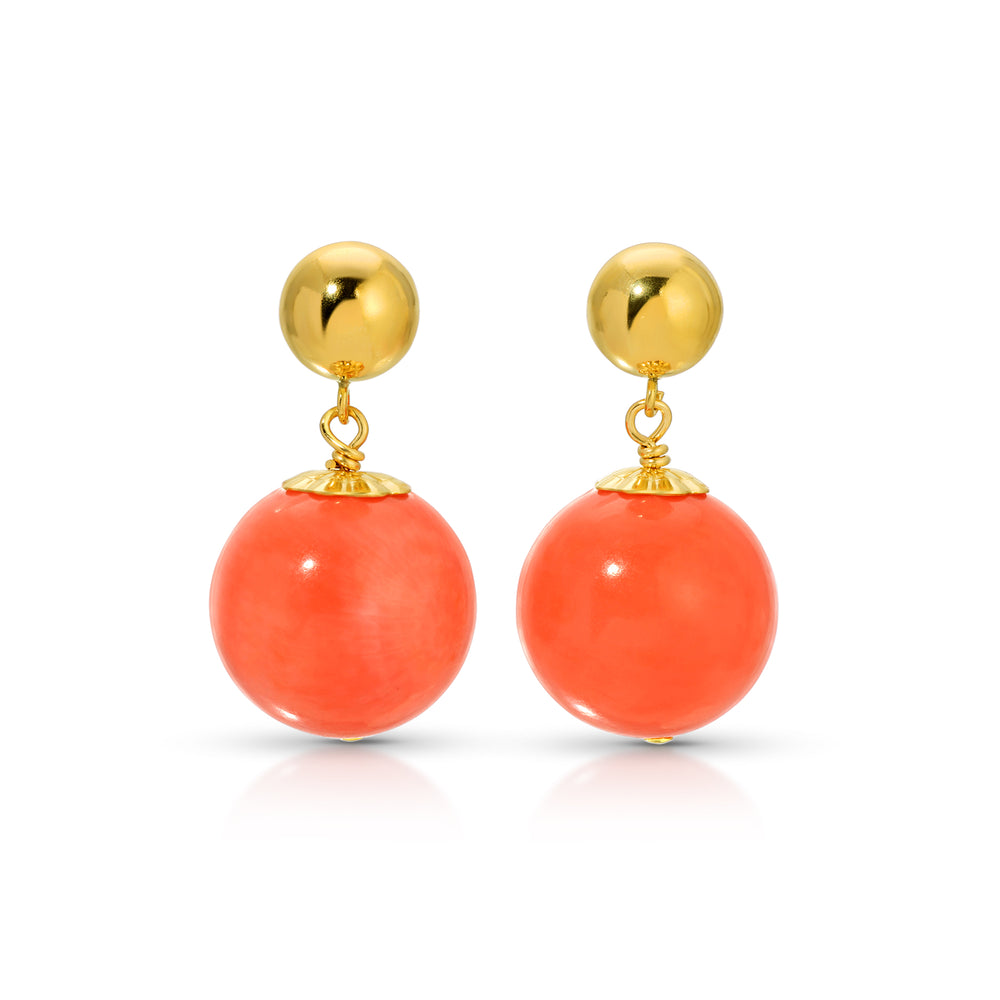 Small Bamboo Coral Drop Earrings