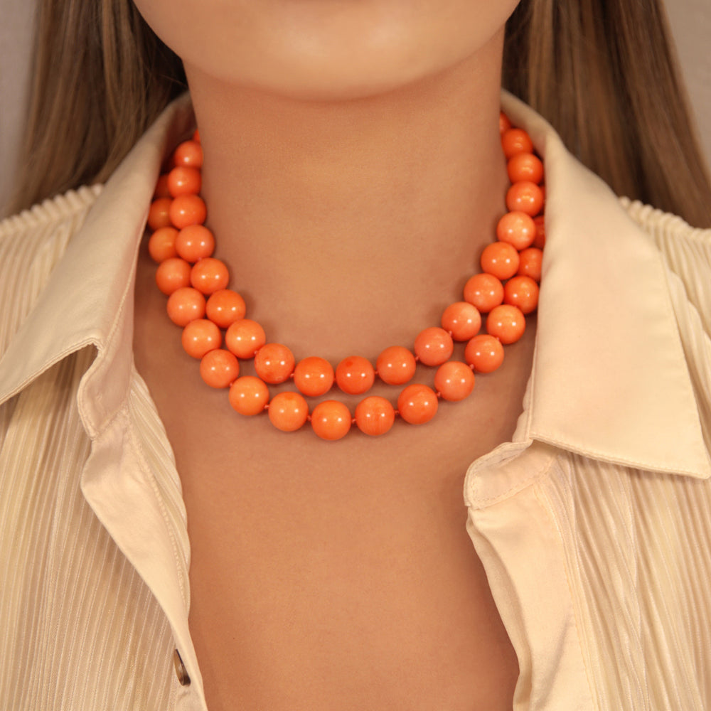 13mm Bamboo Coral Necklace
