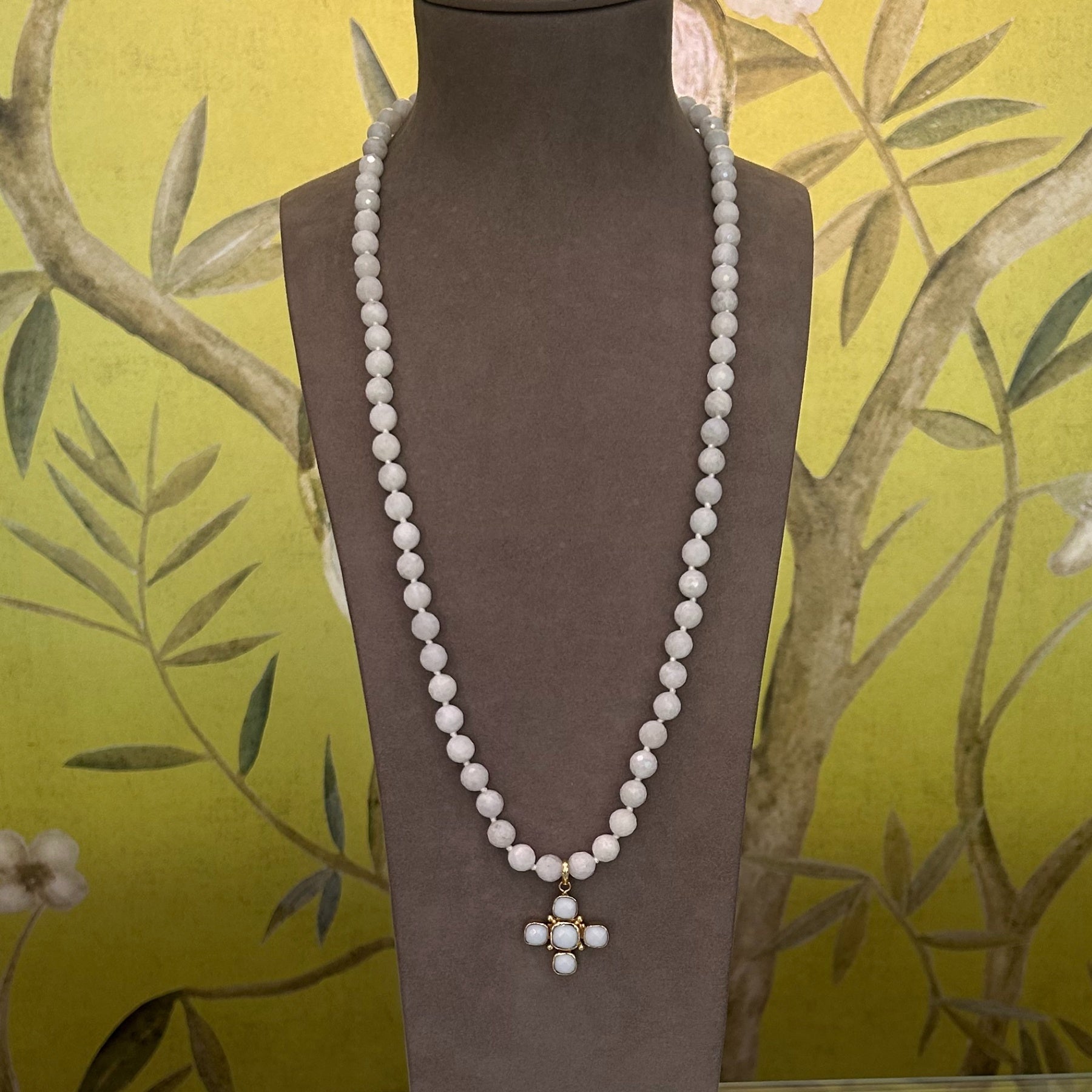 Moonstone Cross Necklace