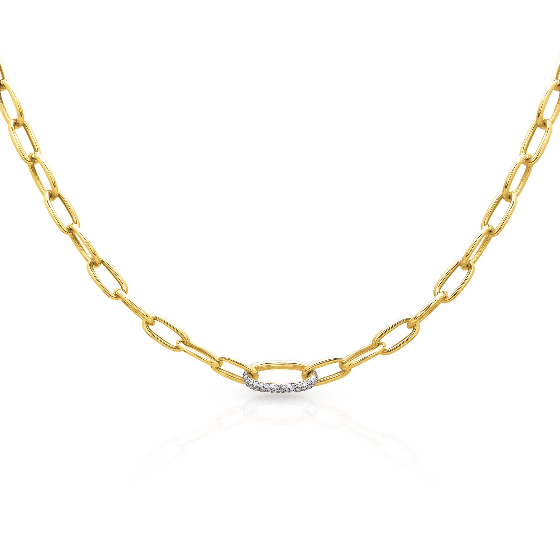 14KT Yellow Gold Diamond Luxe Janesse Chain Link Necklace