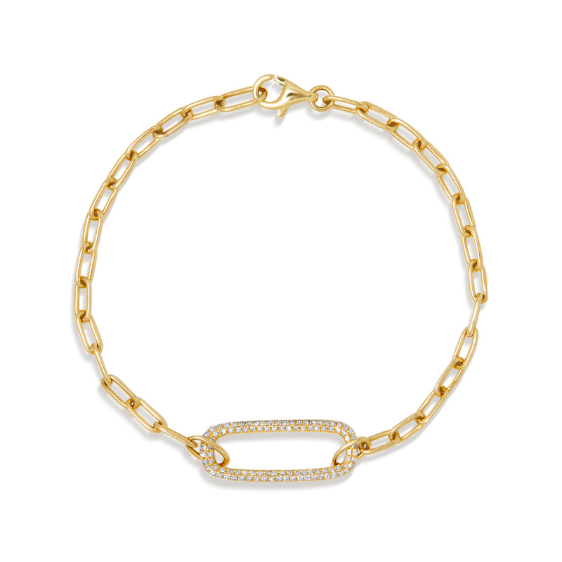 14KT Yellow Gold Diamond Chain Link Maeve Bracelet