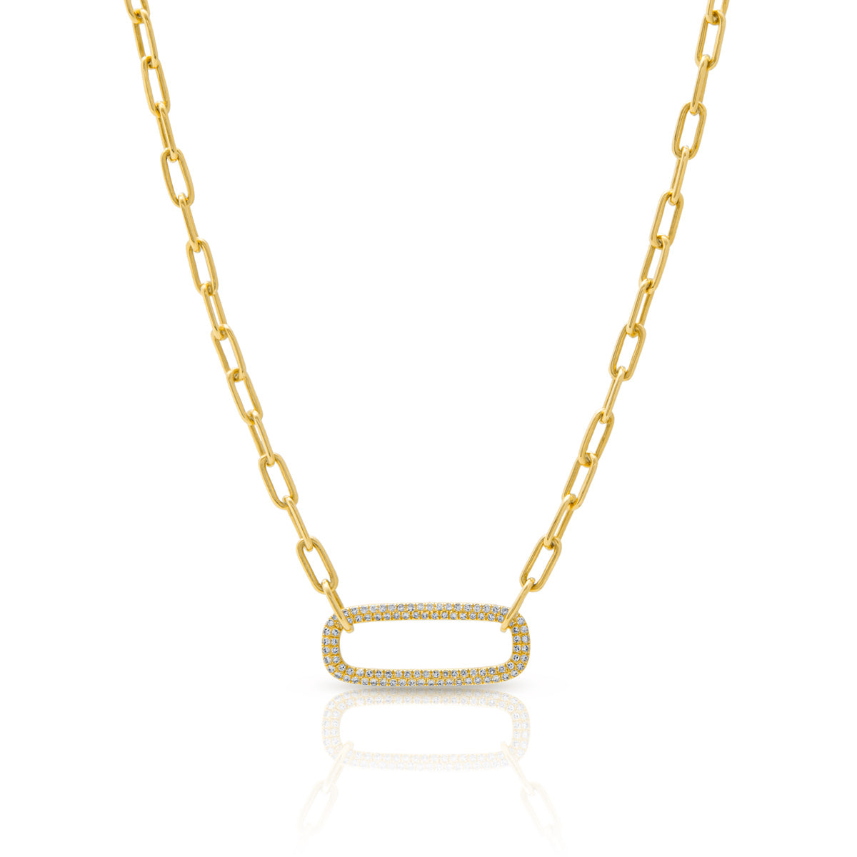 14KT Yellow Gold Diamond Chain Link Maeve Necklace