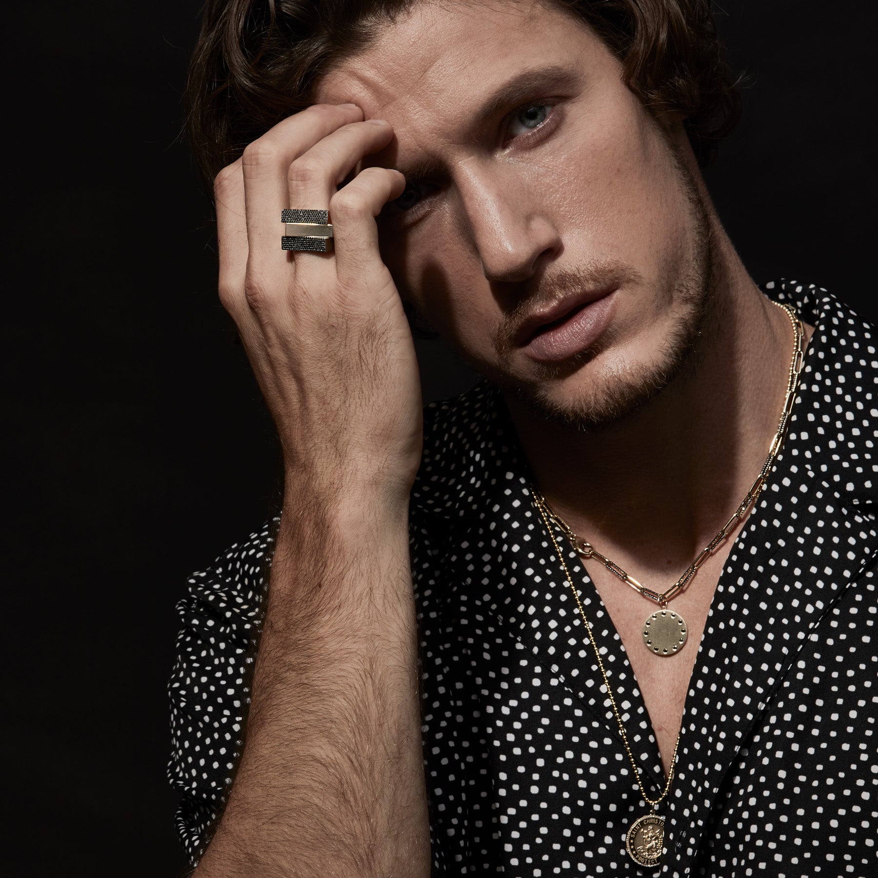 Model wearing 14KT Yellow Gold Billie Ring