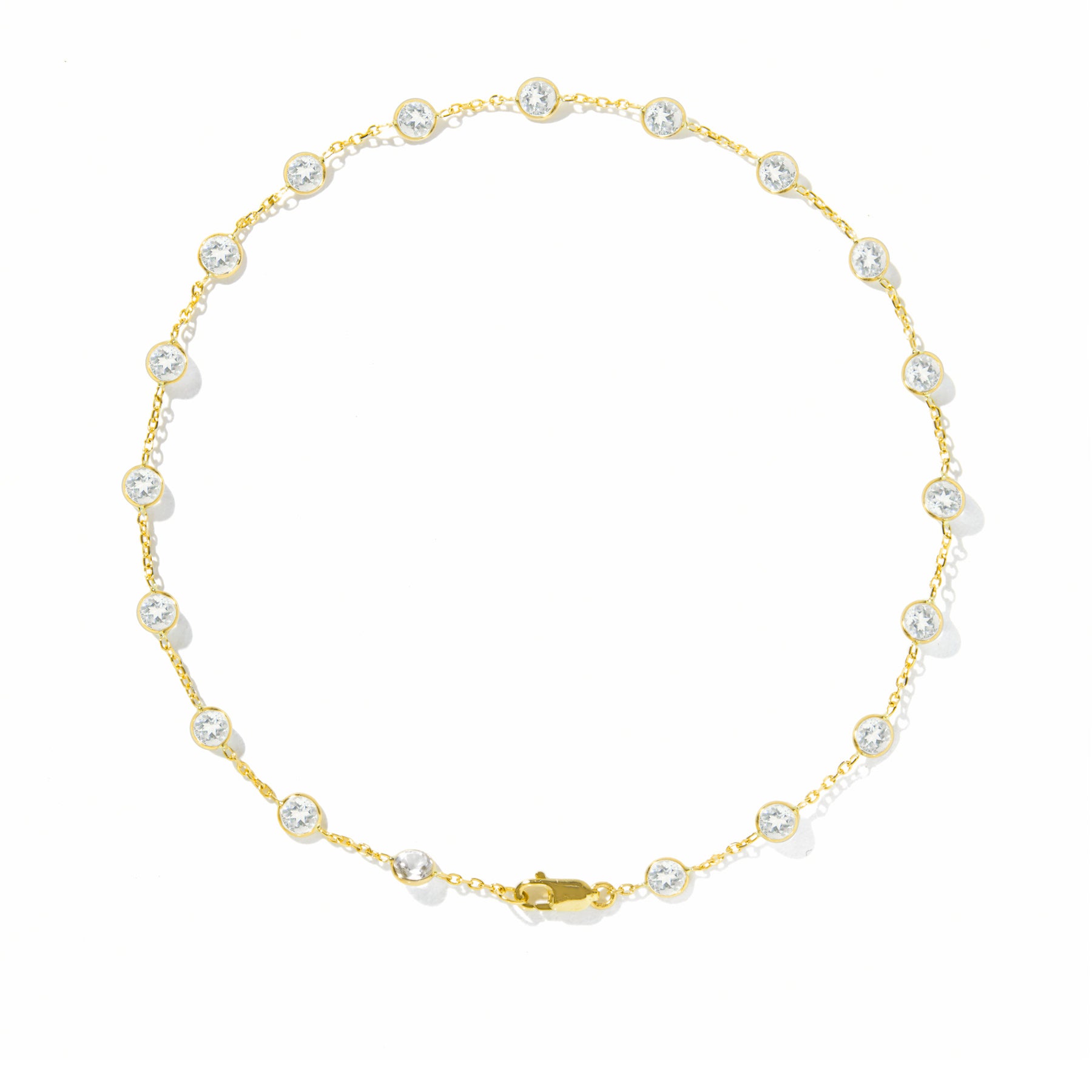 14KT Yellow Gold Precious Topaz Anklet