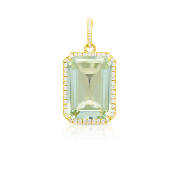 アクセサリー Eco Jewel 18KT Yellow Gold Diamond Green Amethyst Luxe Jolly Charm Pendant