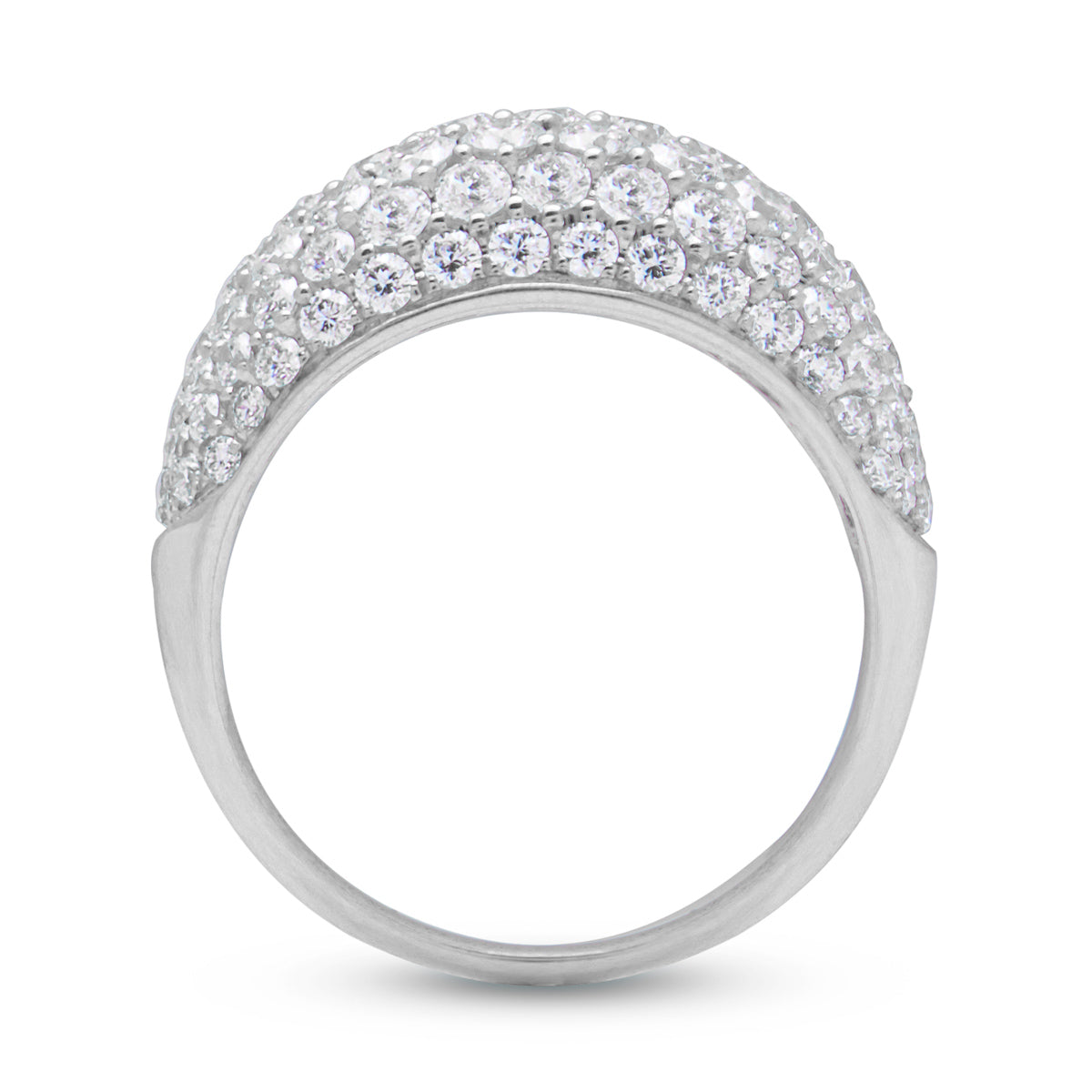 14KT White Gold Diamond Dome Ring