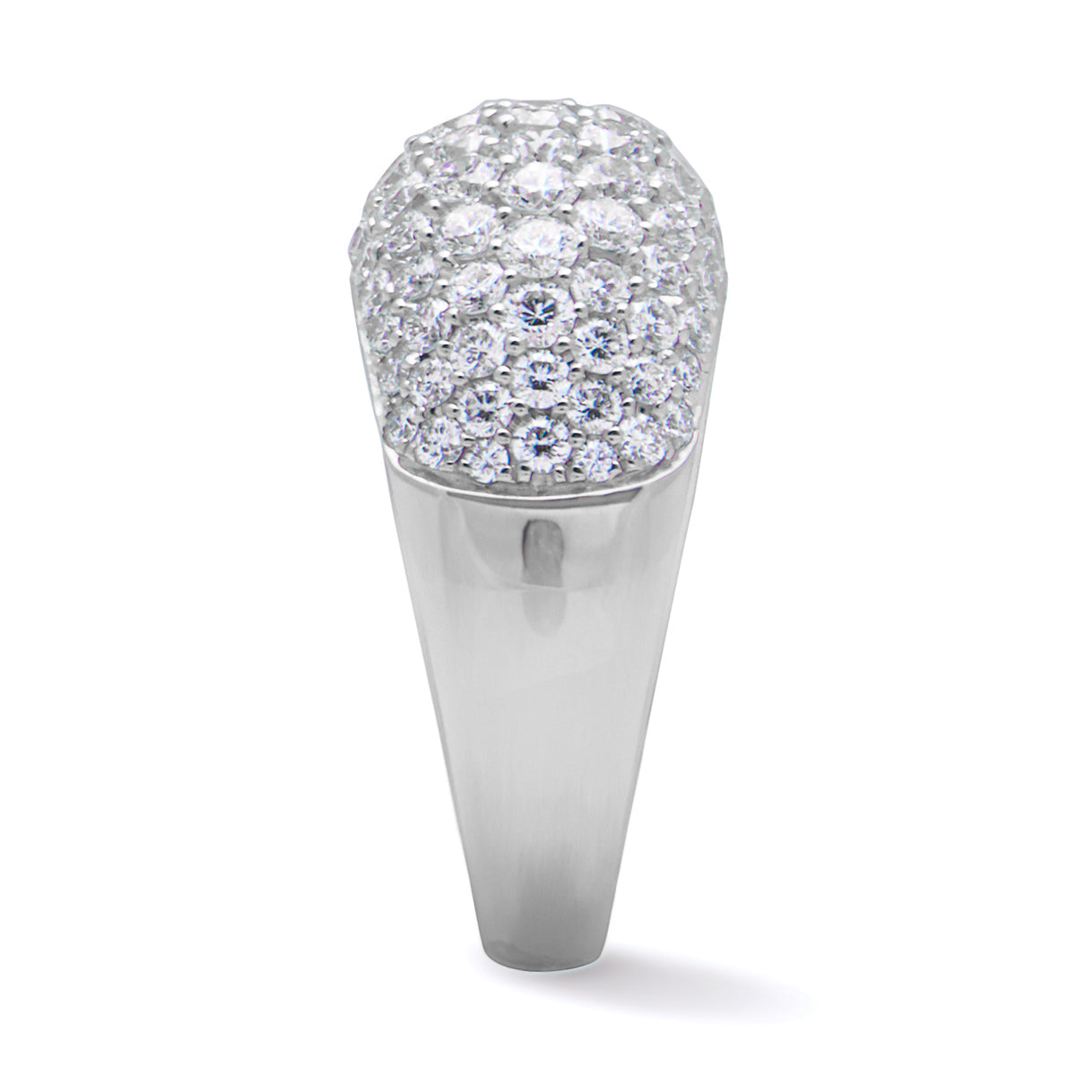 14KT White Gold Diamond Dome Ring