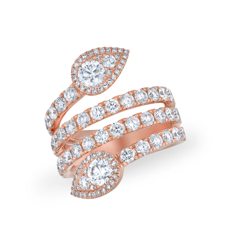14KT Rose Gold Diamond Luxe Viper Ring