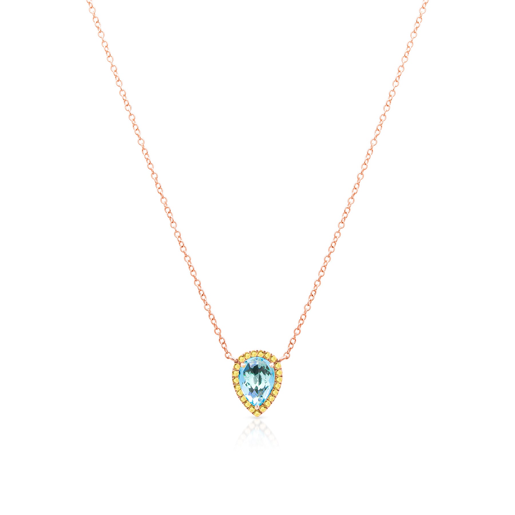 14KT Rose Gold Blue Topaz Yellow Sapphire Sophie Necklace