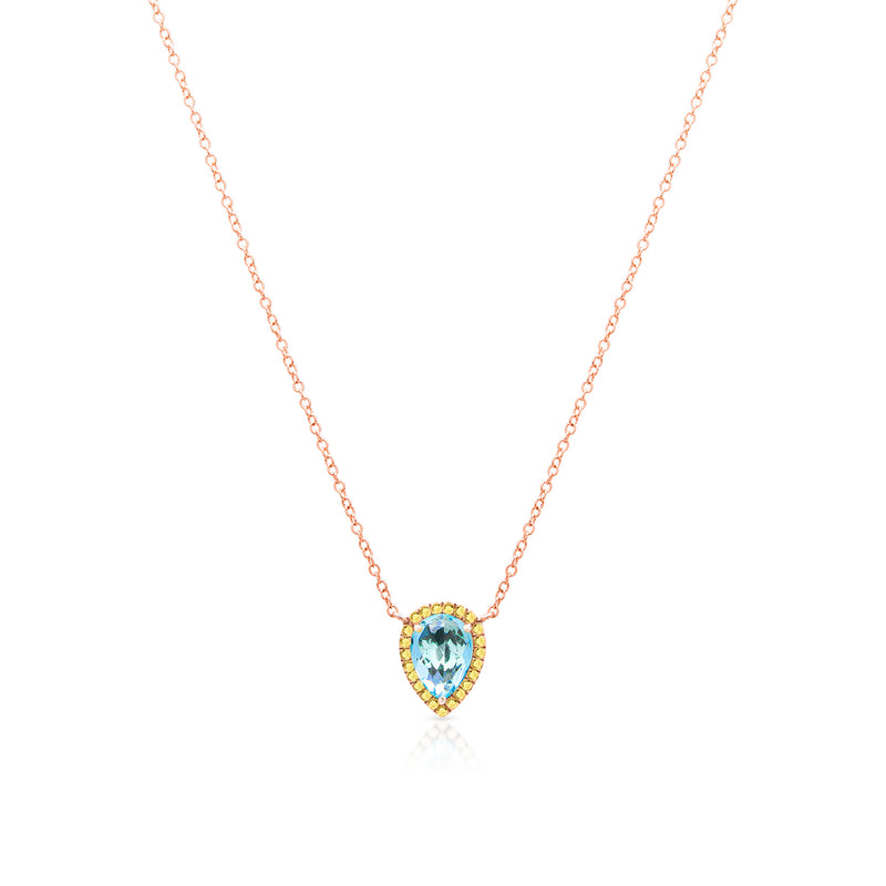 14KT Rose Gold Blue Topaz Yellow Sapphire Sophie Necklace