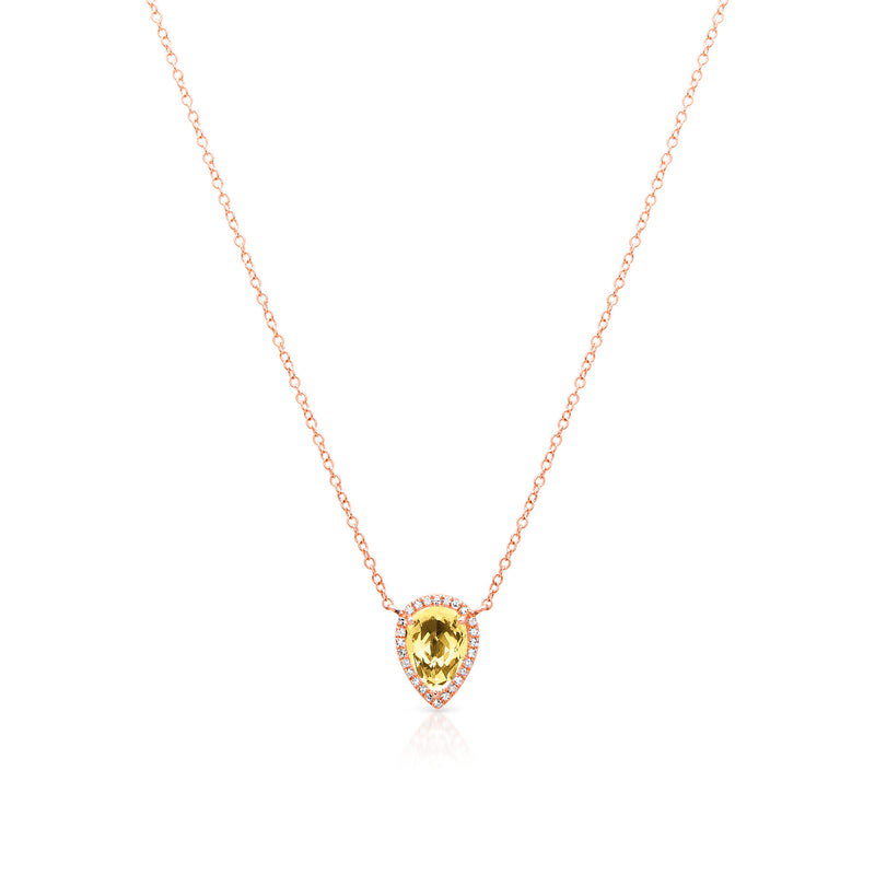 14KT Rose Gold Citrine Diamond Sophie Necklace