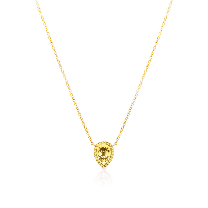14KT Rose Gold Citrine Yellow Sapphire Sophie Necklace