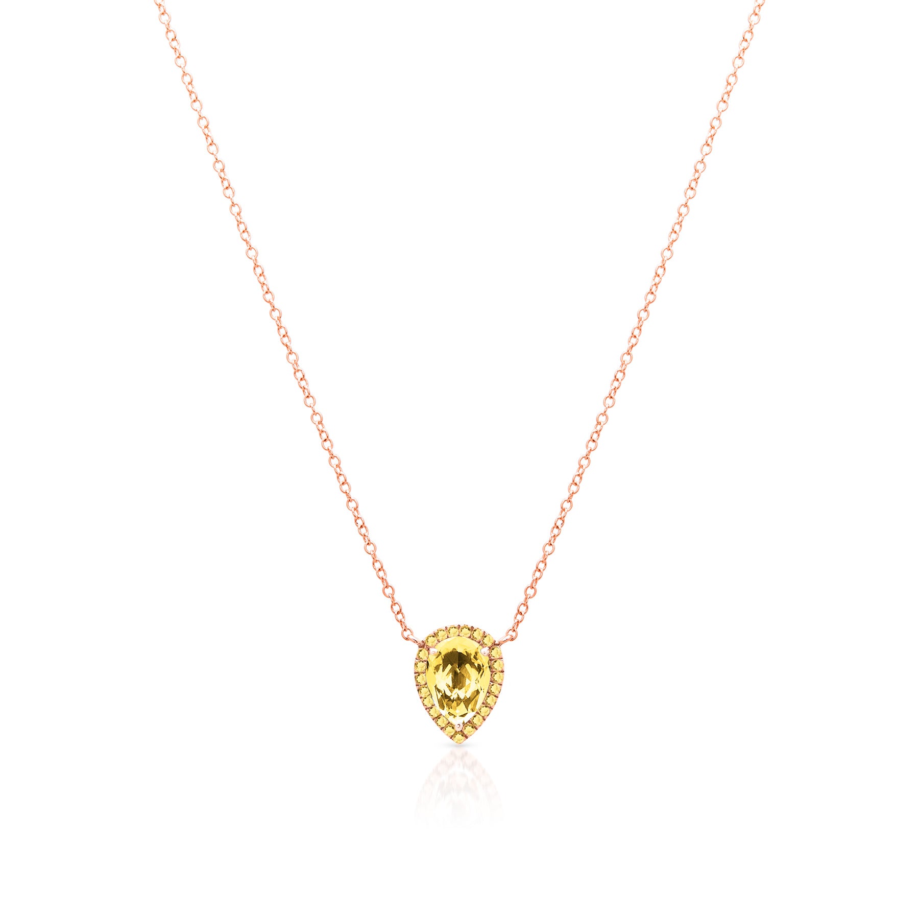 14KT Rose Gold Citrine Yellow Sapphire Sophie Necklace