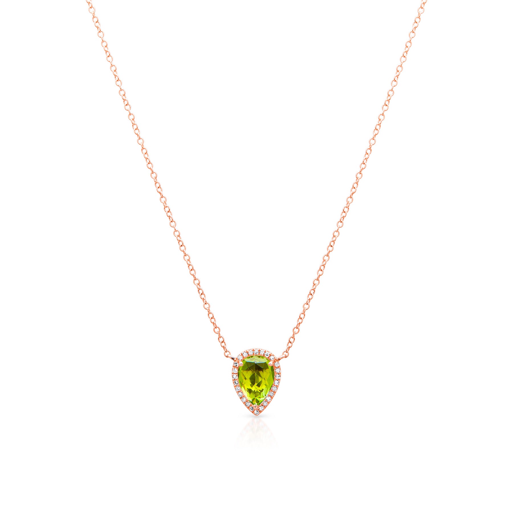 14KT Rose Gold Peridot Diamond Sophie Necklace