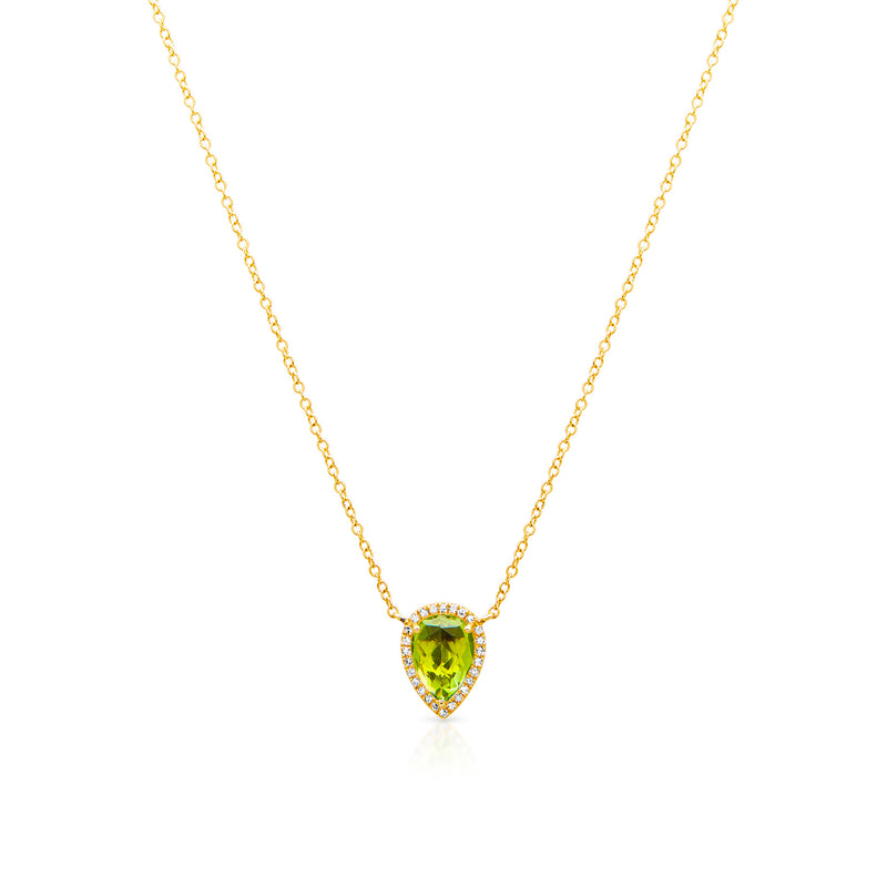 14KT Yellow Gold Peridot Diamond Sophie Necklace