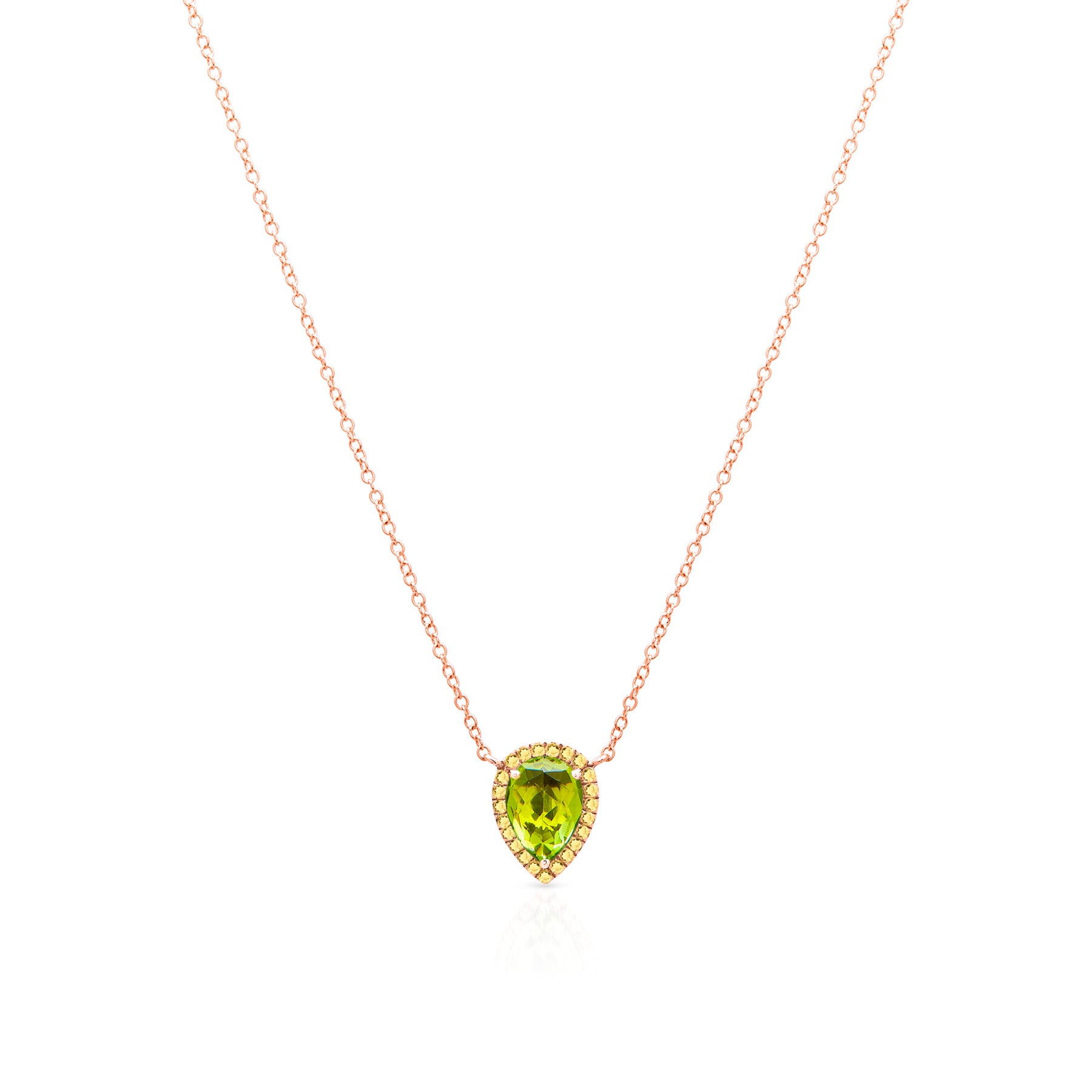 14KT Rose Gold Peridot Yellow Sapphire Sophie Necklace