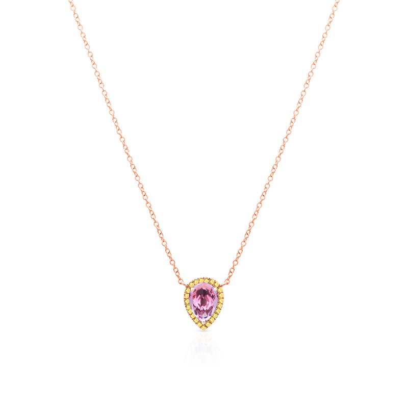 14KT Rose Gold Pink Amethyst Yellow Sapphire Sophie Necklace