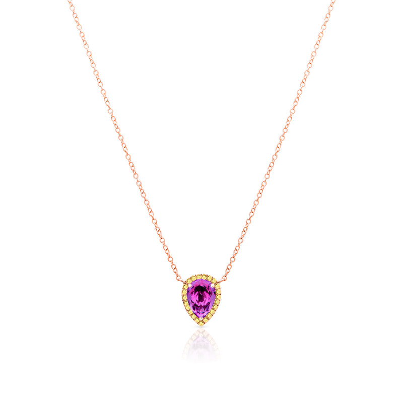 14KT Rose Gold Purple Amethyst Yellow Sapphire Sophie Necklace