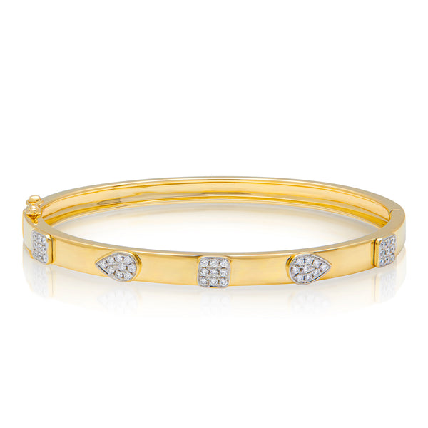 14KT Yellow Gold Sparkle Full Diamond Bangle Bracelet – Anne Sisteron