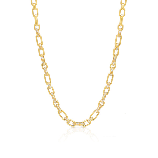 14KT Yellow Gold Diamond Lara Chain Link Necklace – Anne Sisteron