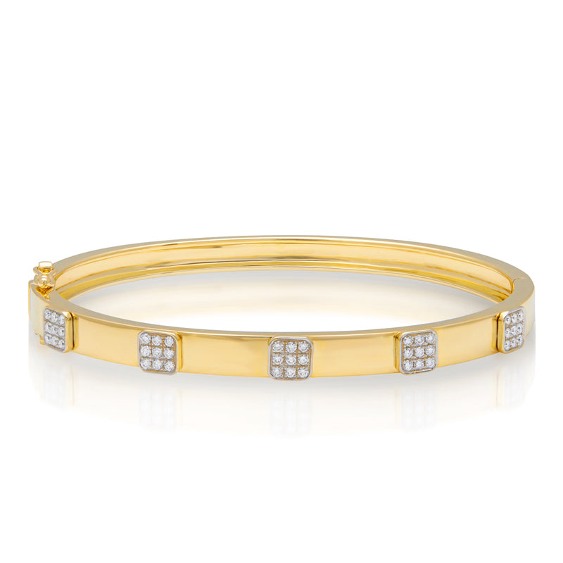 14KT Yellow Gold Diamond Spencer Bangle Bracelet