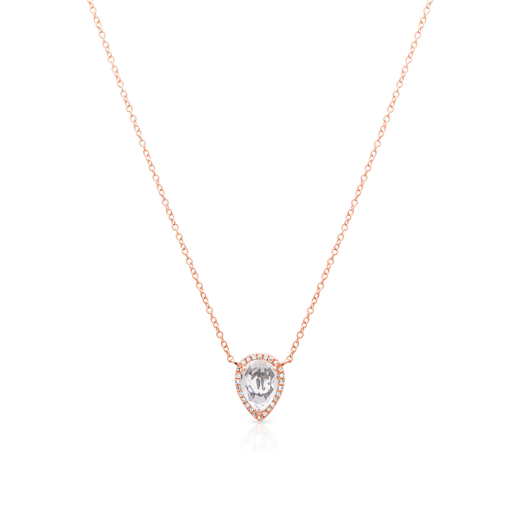 14KT Rose Gold Topaz Diamond Sophie Necklace