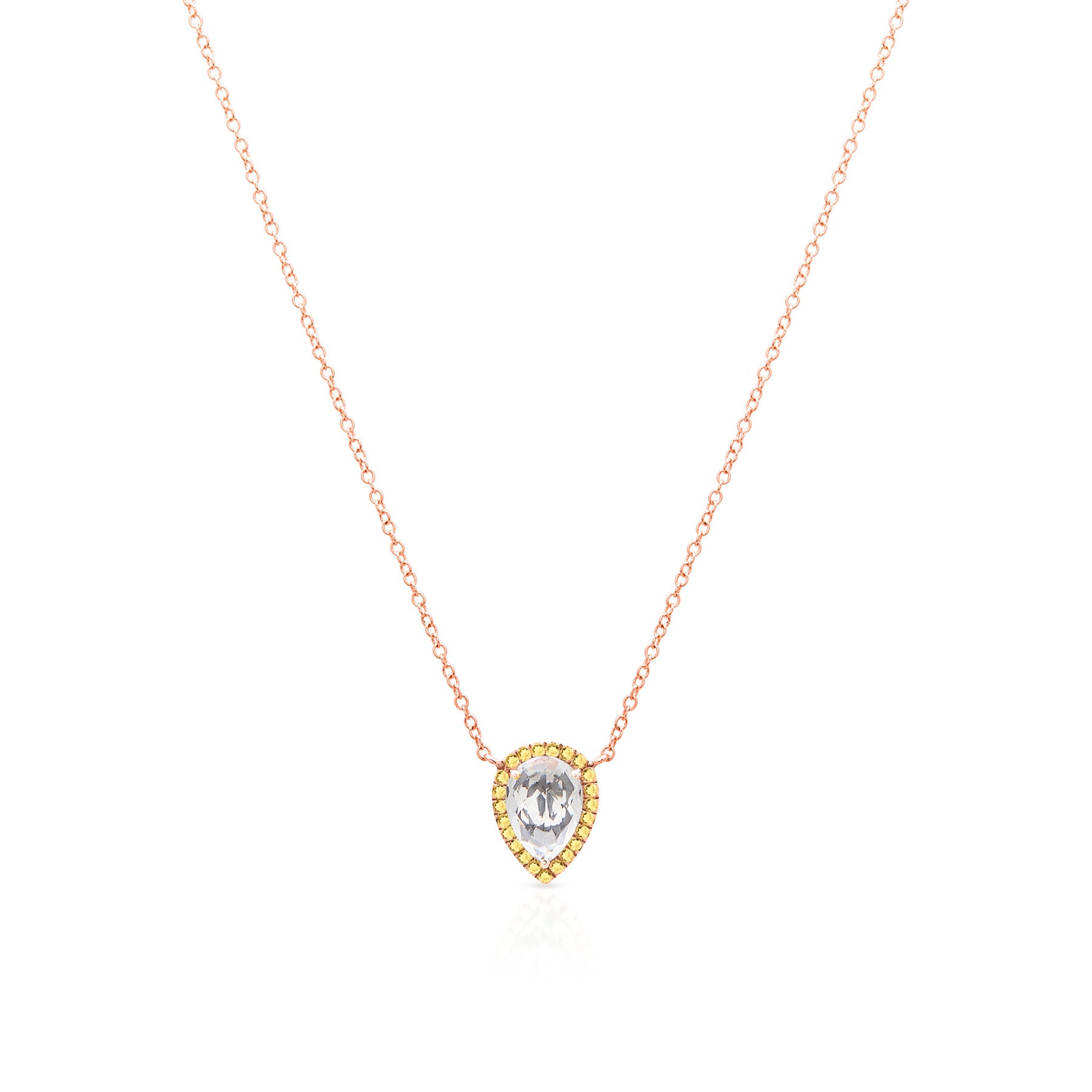 14KT Rose Gold Topaz Yellow Sapphire Sophie Necklace