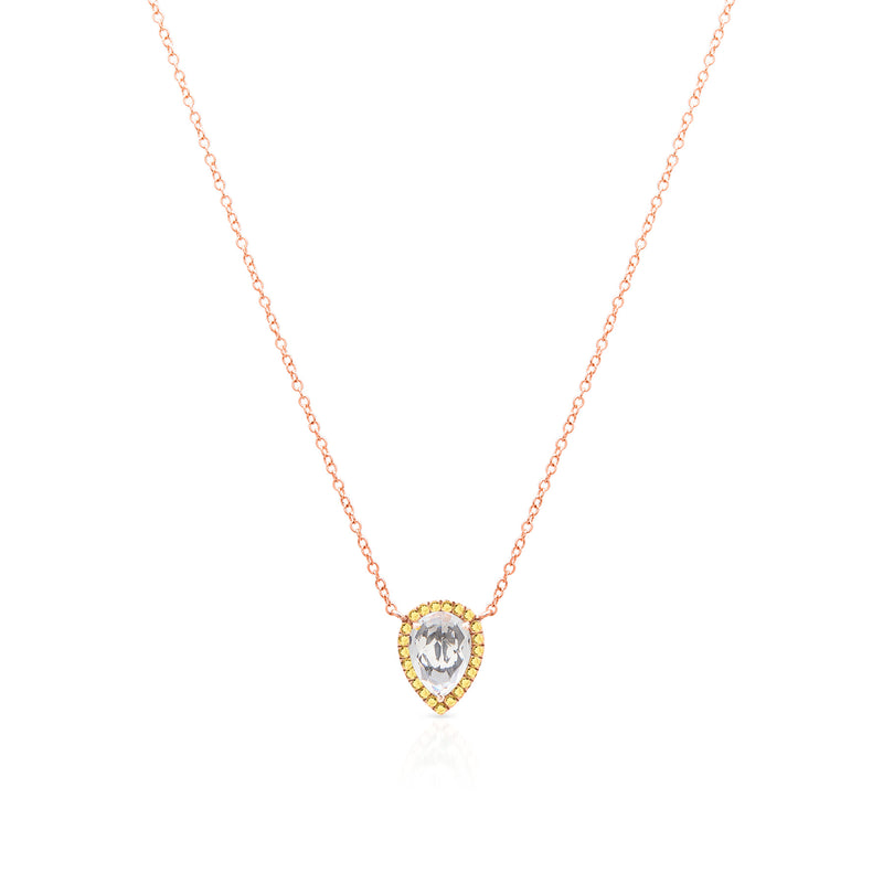 14KT Rose Gold Topaz Yellow Sapphire Sophie Necklace