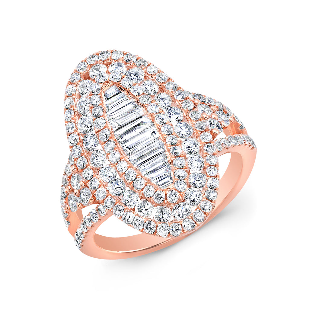 14KT Rose Gold Baguette Diamond Era Ring