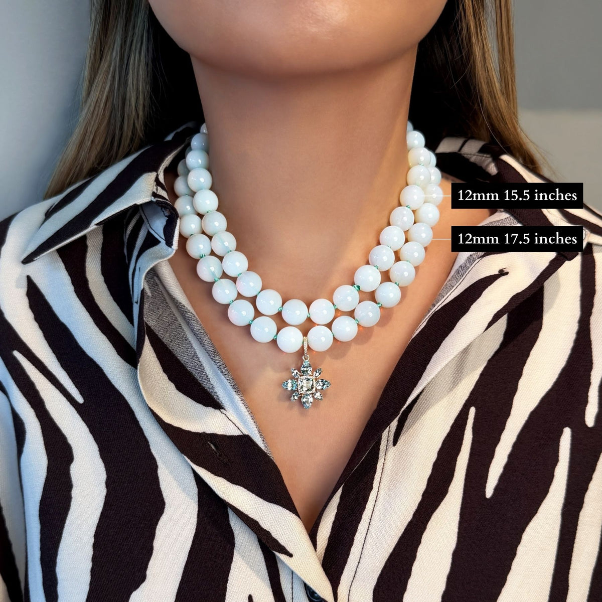 12mm Smooth Opalite Necklace