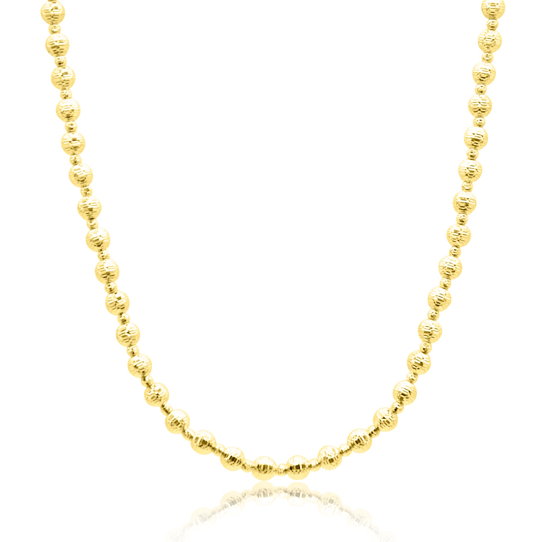 14KT Yellow Gold Jaclyn Faceted Ball Chain Link Necklace