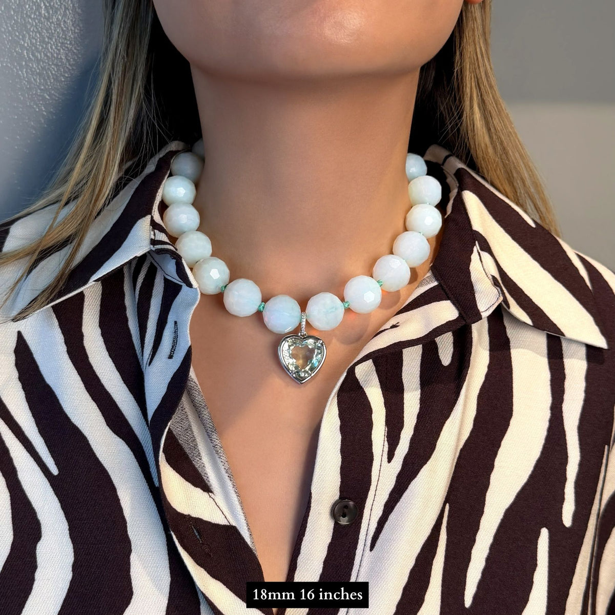 18mm Faceted Opalite Necklace