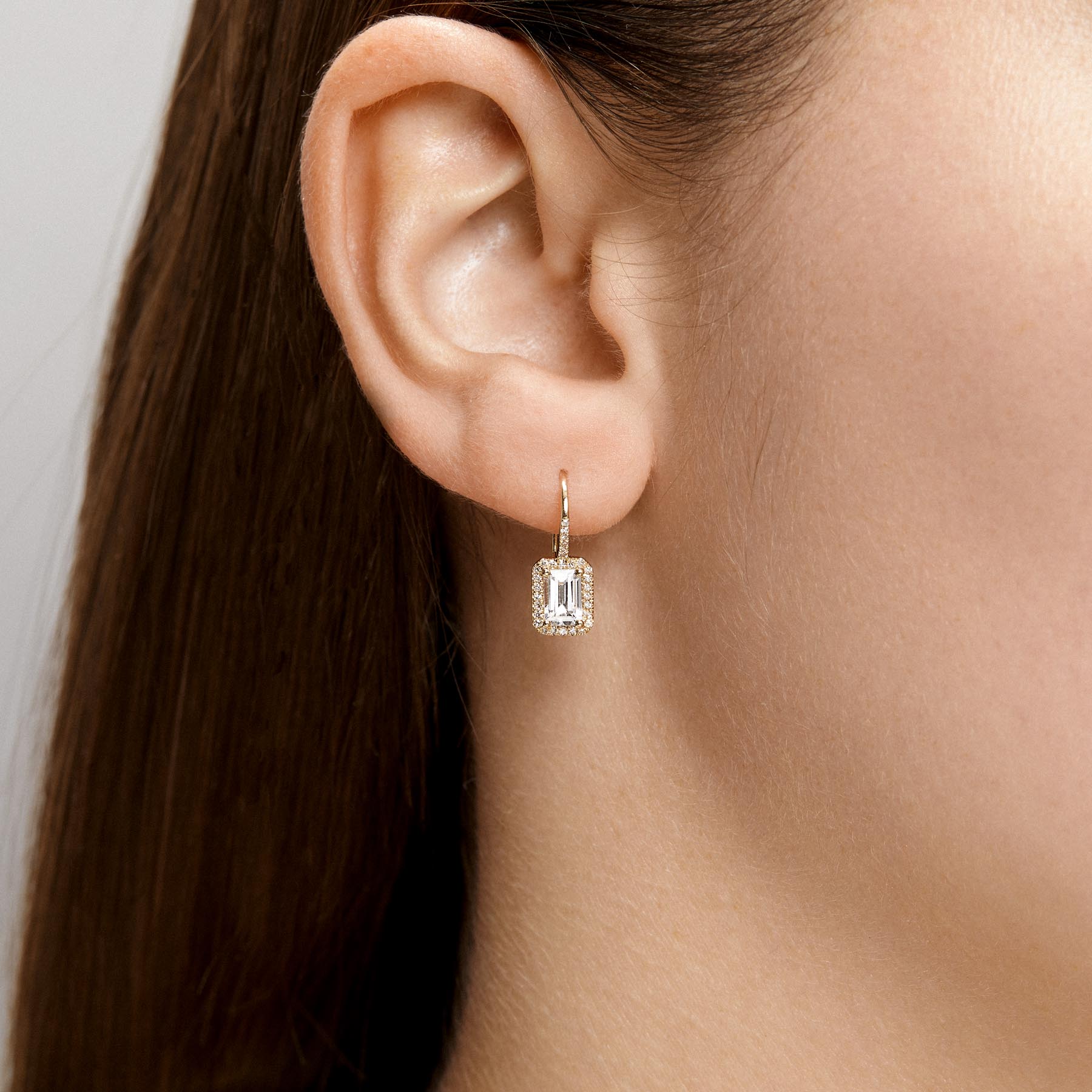14KT White Gold Diamond Topaz Haddie Earrings