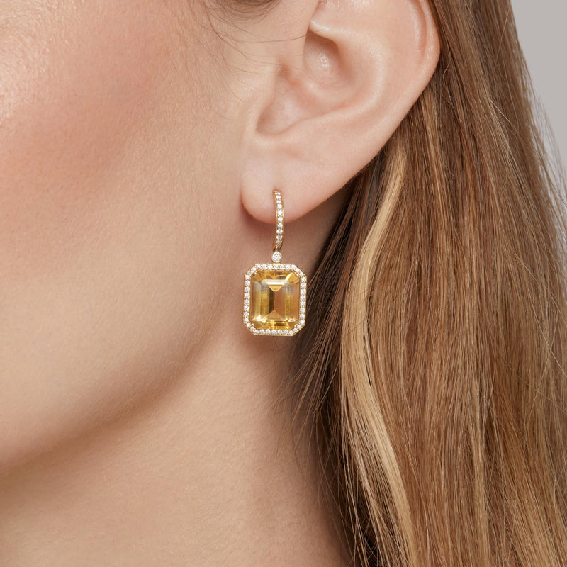 18KT Yellow Gold Citrine Diamond Imani Earrings