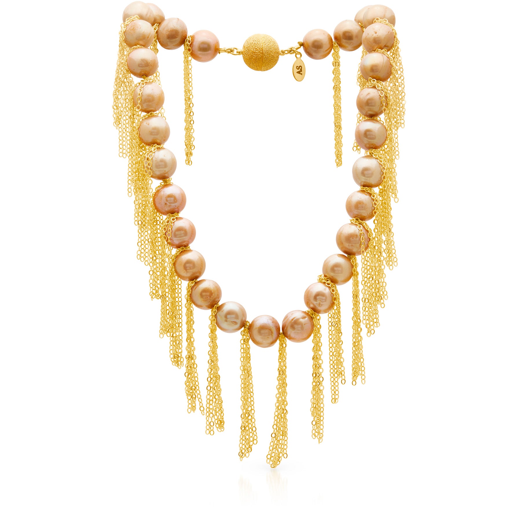 Gold Filled Gold Freshwater Pearl Fringe Necklace