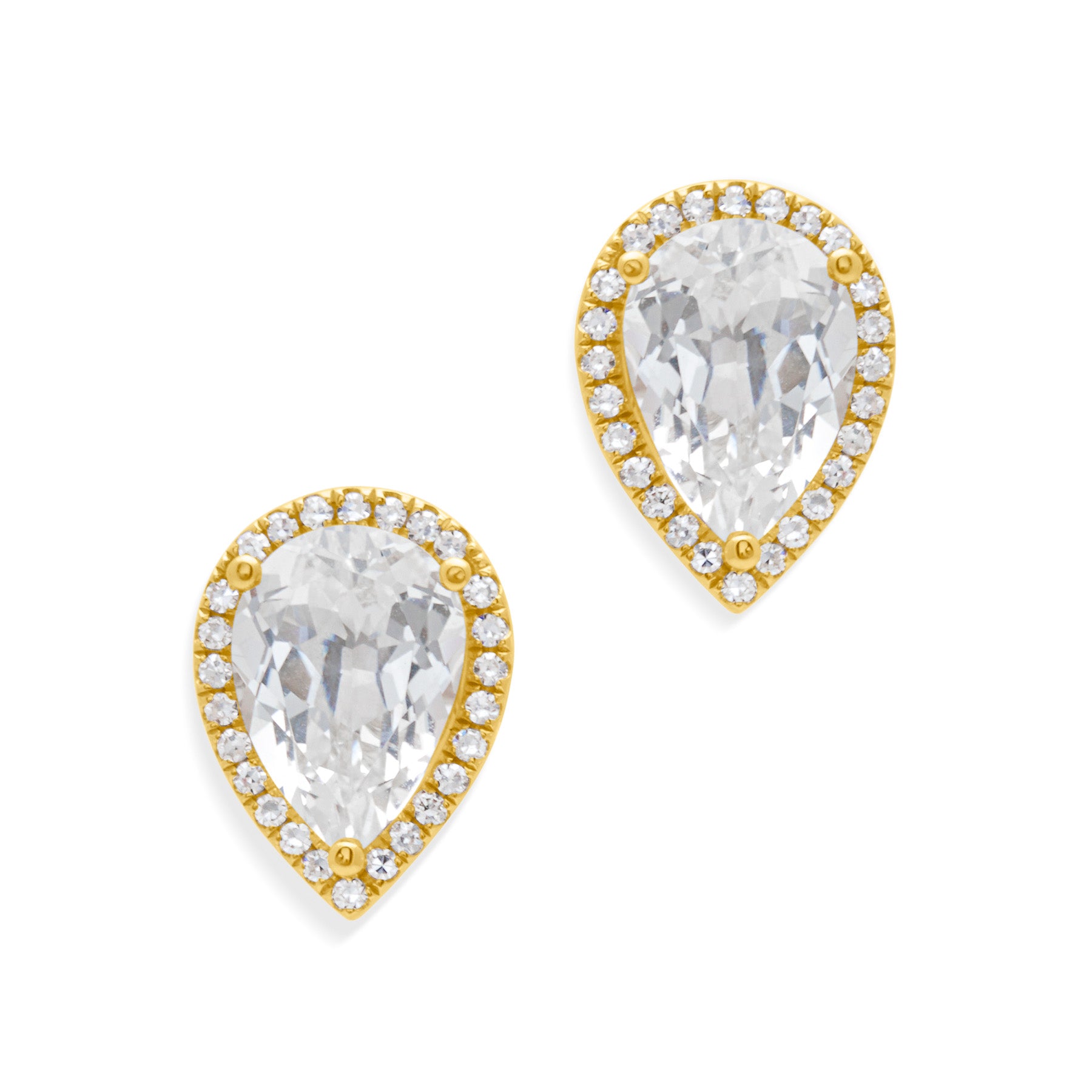 14KT Yellow Gold White Topaz Diamond Sophie Earrings