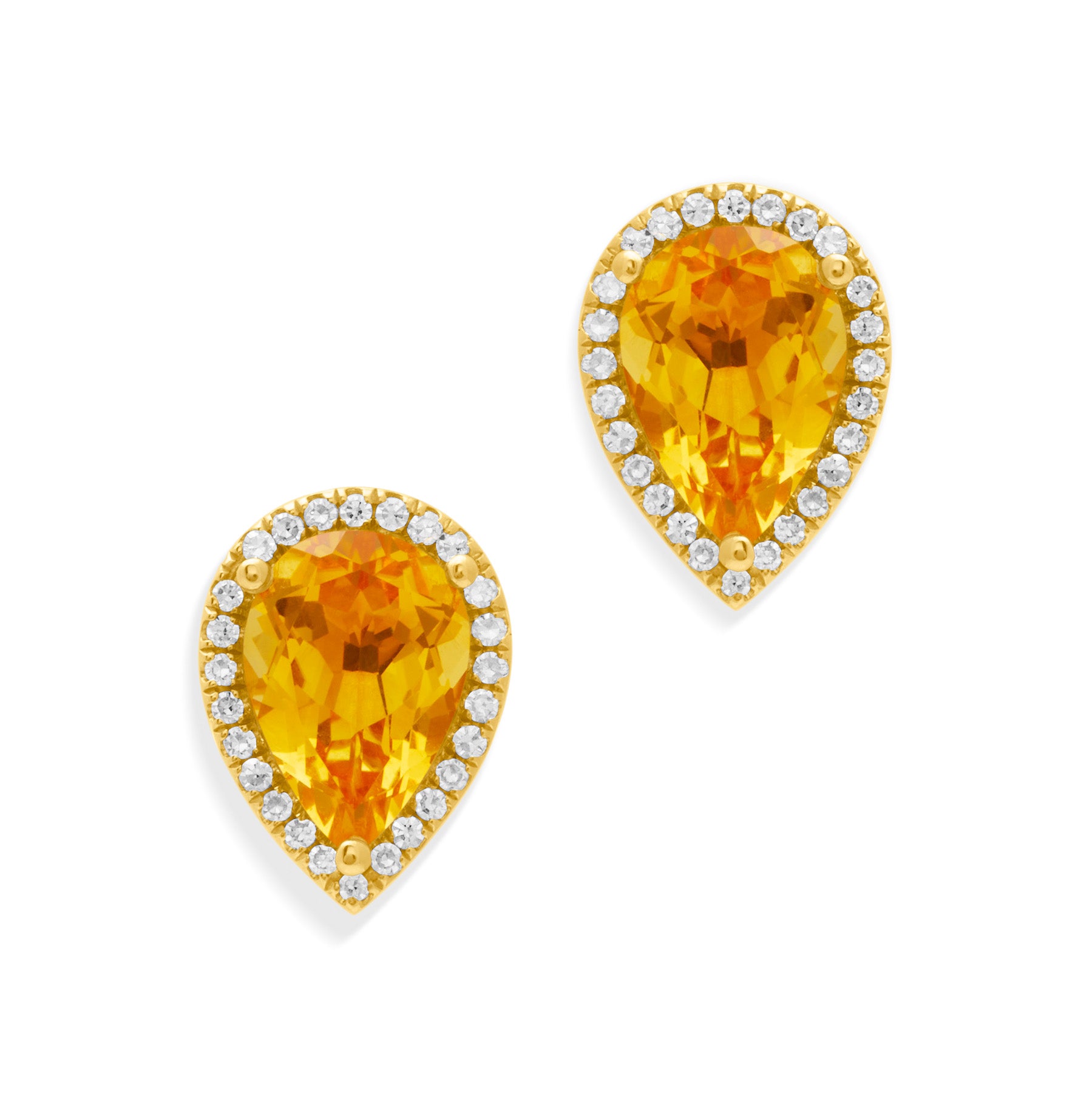 14KT Yellow Gold Citrine Diamond Sophie Earrings